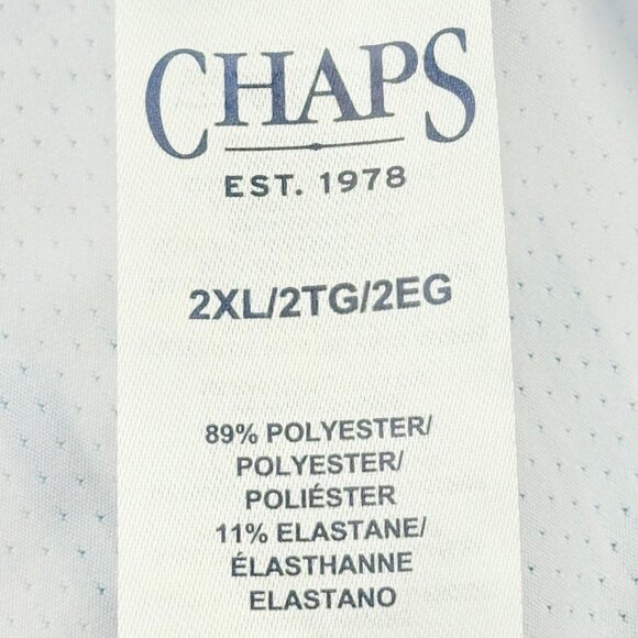 Chaps Golf Mens 4-Way Stretch Super Soft Printed Bright White Polo Shirt 2XL NWT - Picture 9 of 11